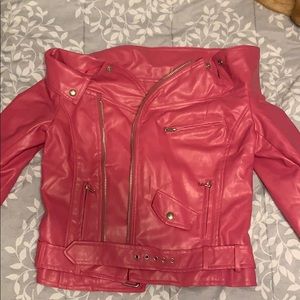 Pink leather jacket
